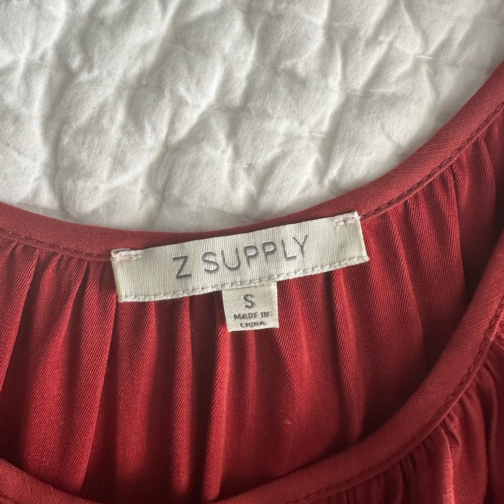 Z-SUPPLY Kylie Tiered Mini Dress in Red - Picture 6 of 8